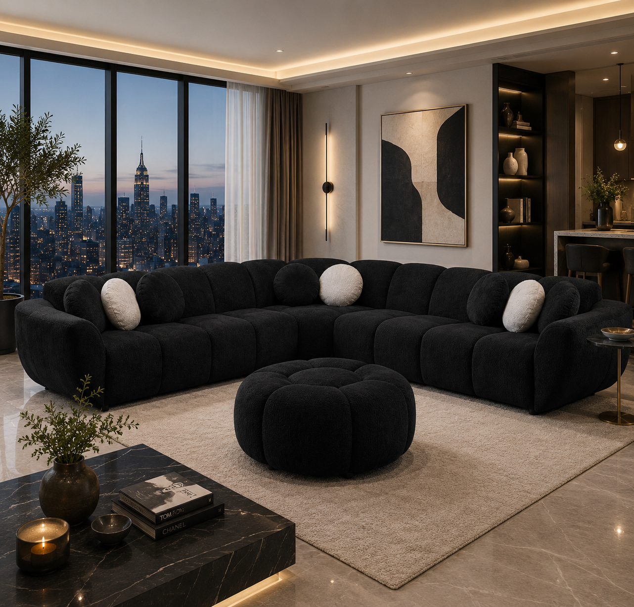 Casa Milano Emilio Signature Sectional with Ottoman
