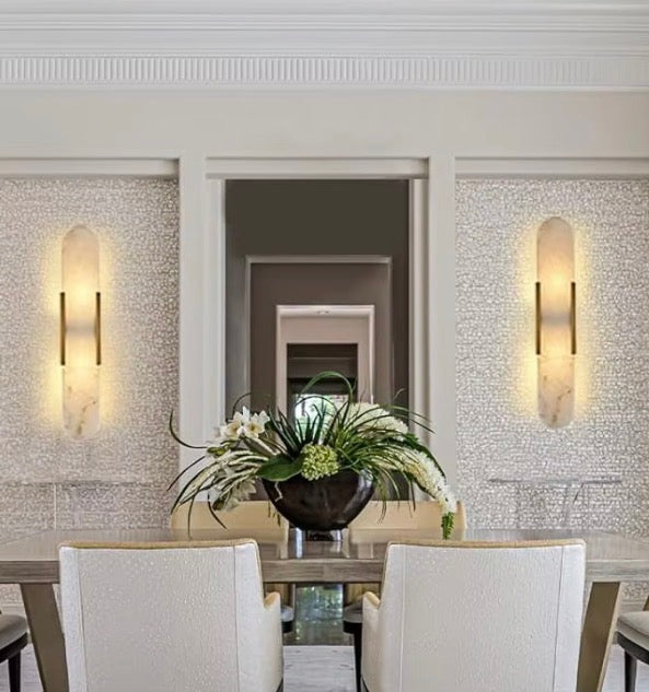 Aurelio Alabaster Natural Marble Wall Sconce