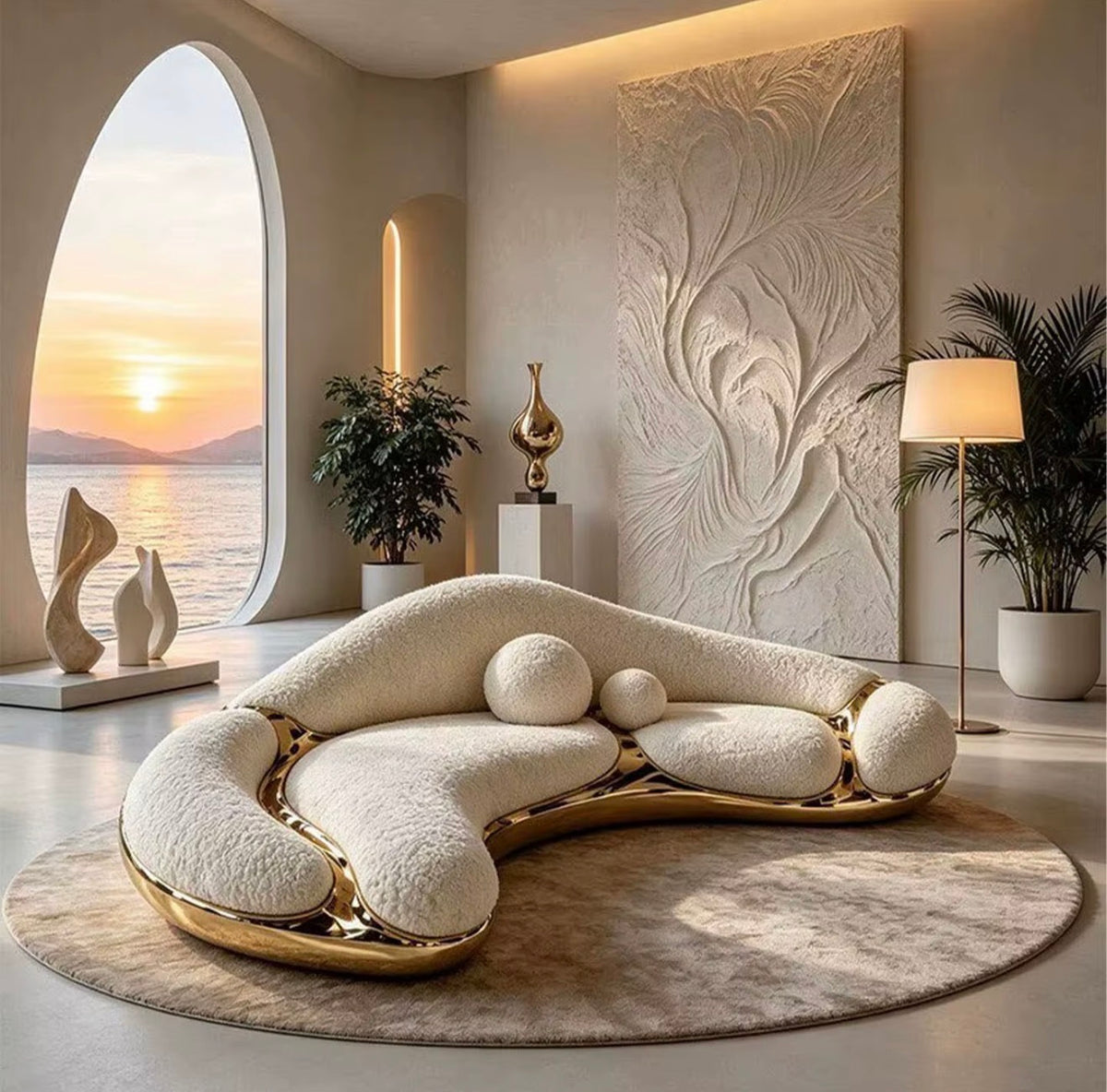 Élan Sculptural Curved Sofa