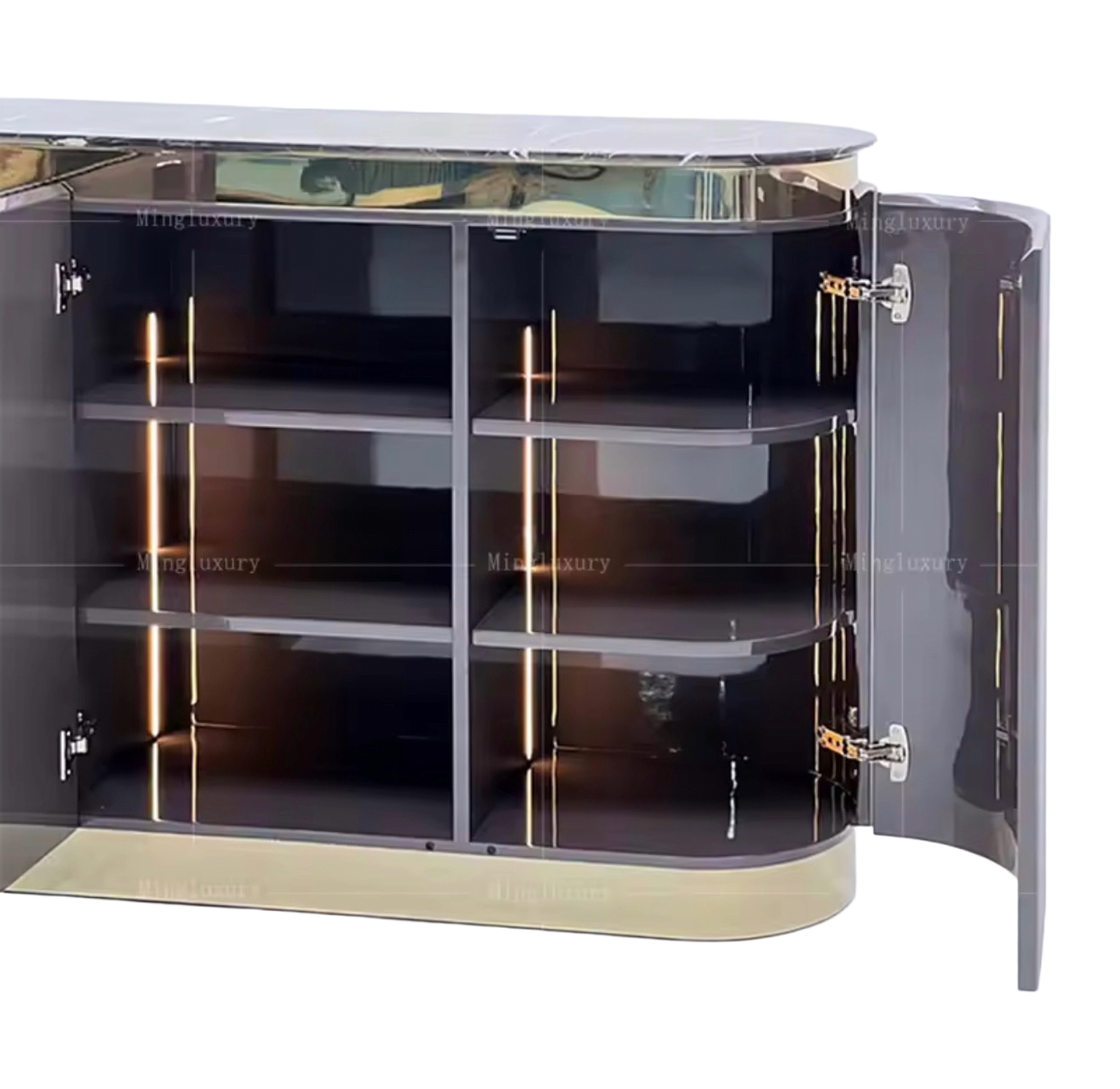 Casa Milano Luxury Fluted Sideboard with Marble Top