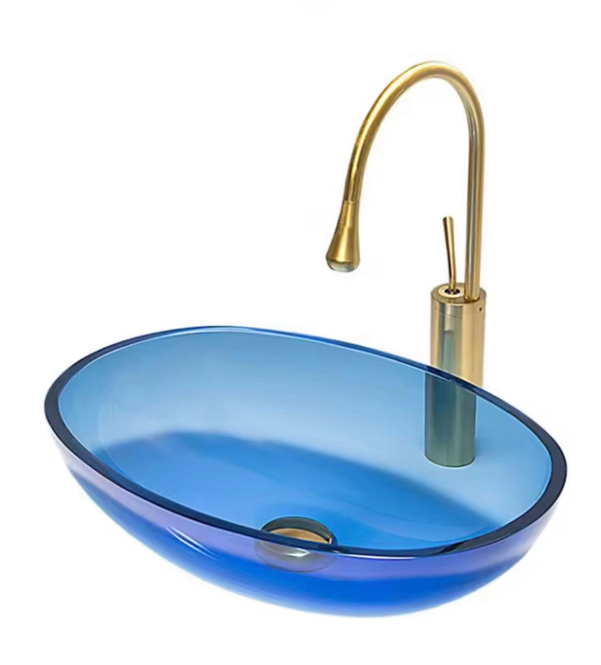 Nerina Oval Tempered Glass Vessel Sink