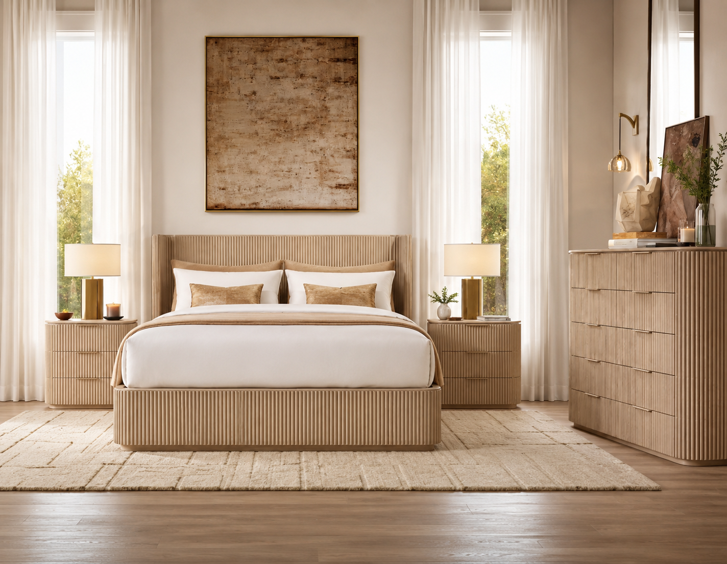 Casa Milano – Siena Wingback Floating Platform Bed
