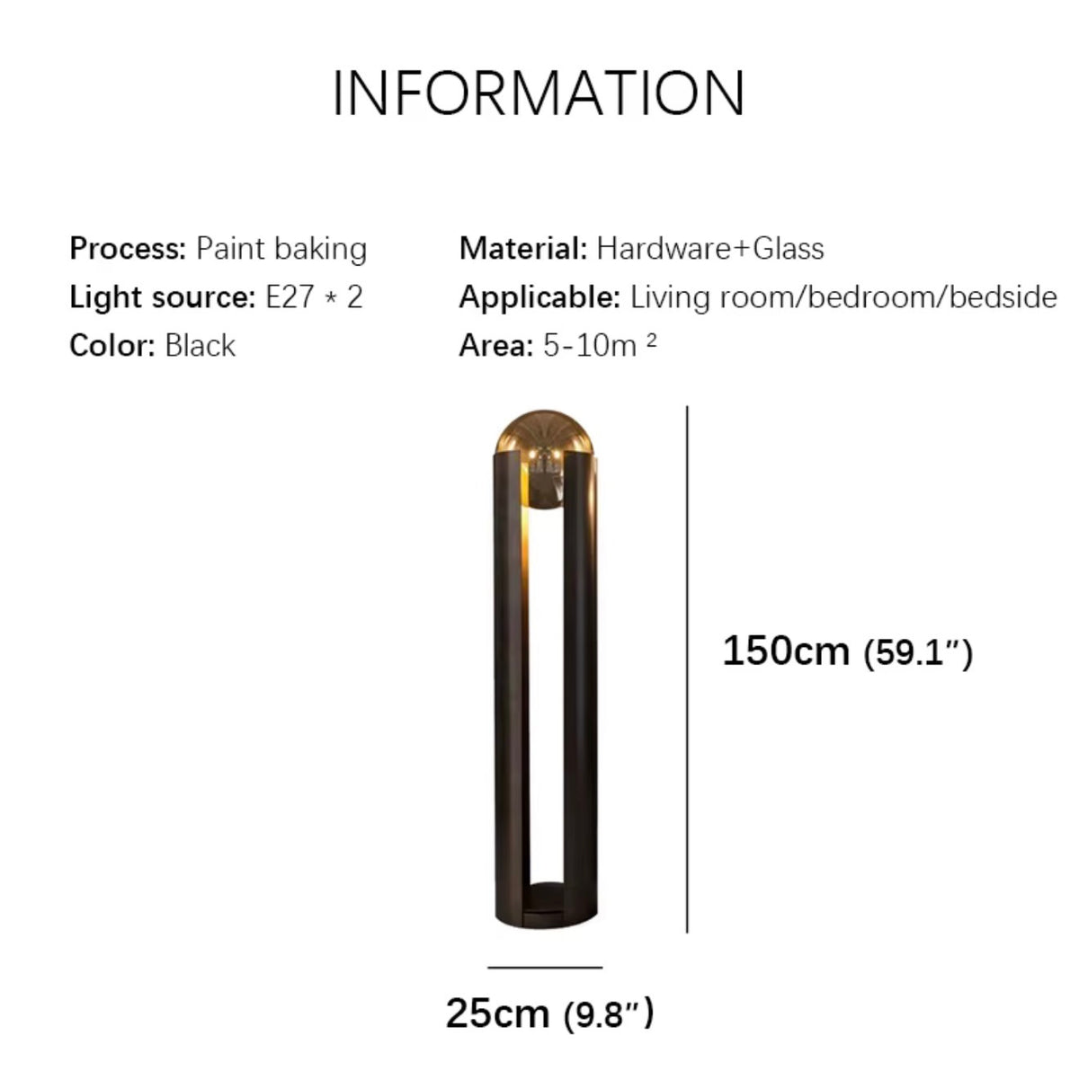 NOIR ECLIPSE GLASS FLOOR LAMP