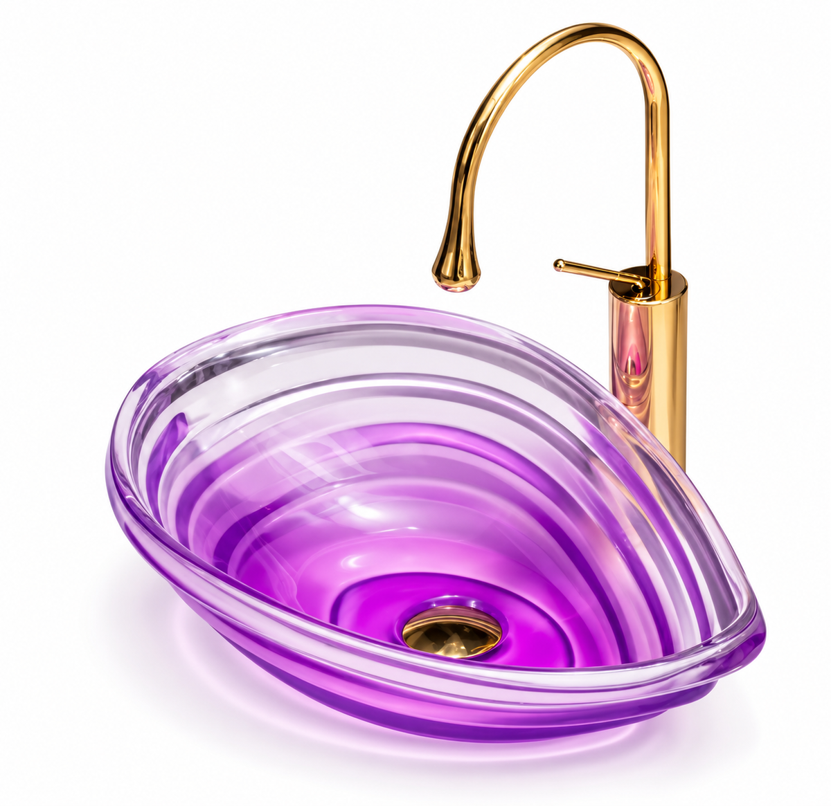 GISELLE ART CRYSTAL GLASS VESSEL SINK
