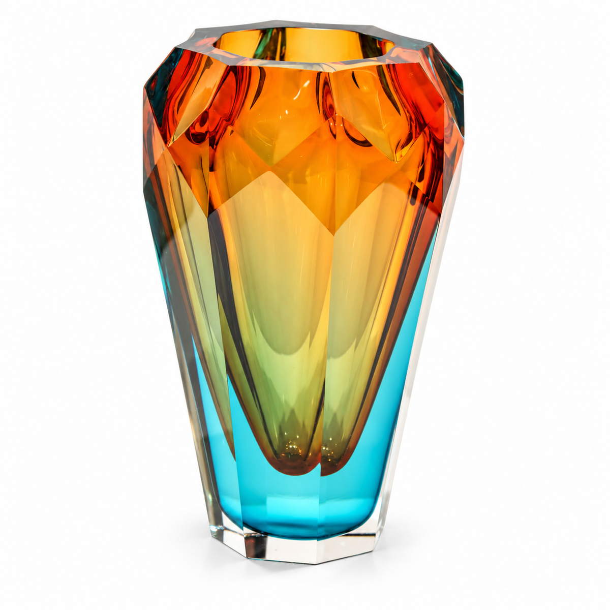 Alessia Faceted Ombré Crystal Vase