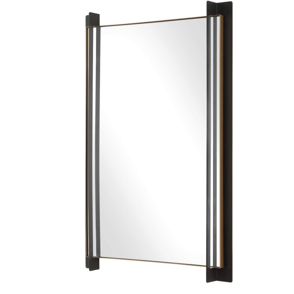 Casa Milano – Cunene Rectangular Wall Mirror (Black & Gold Leaf)