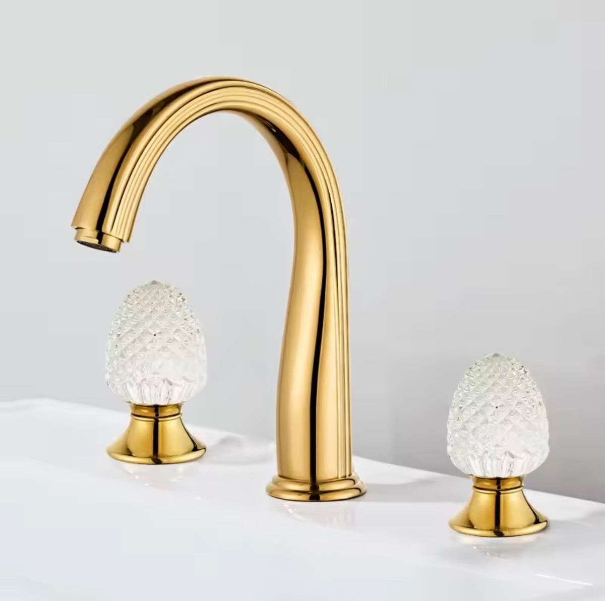 Fiorenza Crystal & Brass Widespread Faucet
