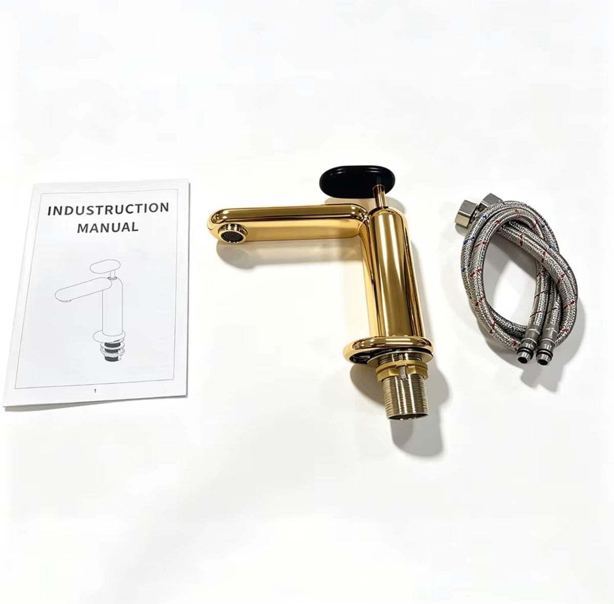 Aviana Solid Brass Basin Faucet with Sculptural Handle