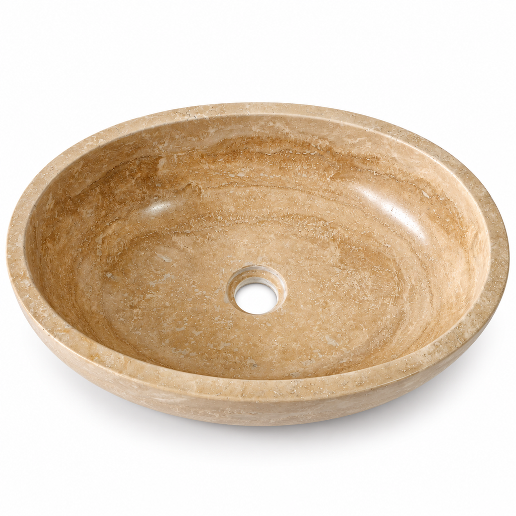 Siena Travertine Oval Vessel Sink