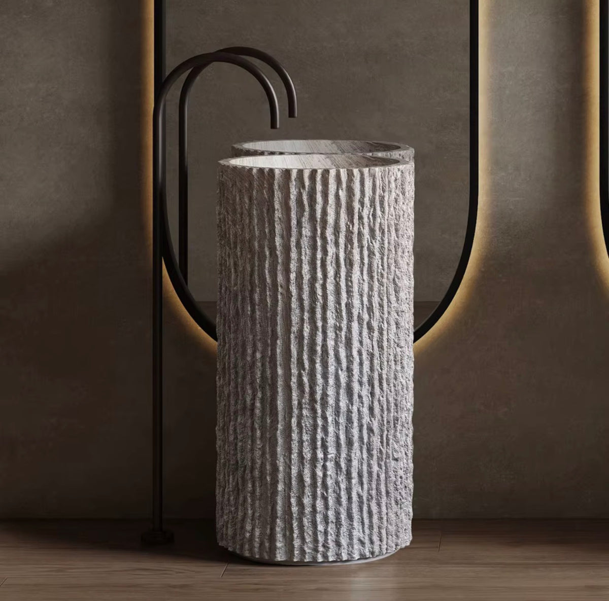 Ravello Sculpted Stone Pedestal Sink