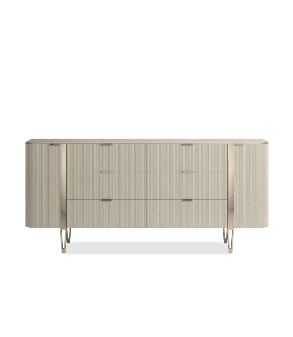 Casa Milano Amore Fluted Luxury 6-Drawer Dresser