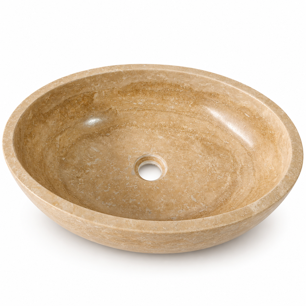 Siena Travertine Oval Vessel Sink