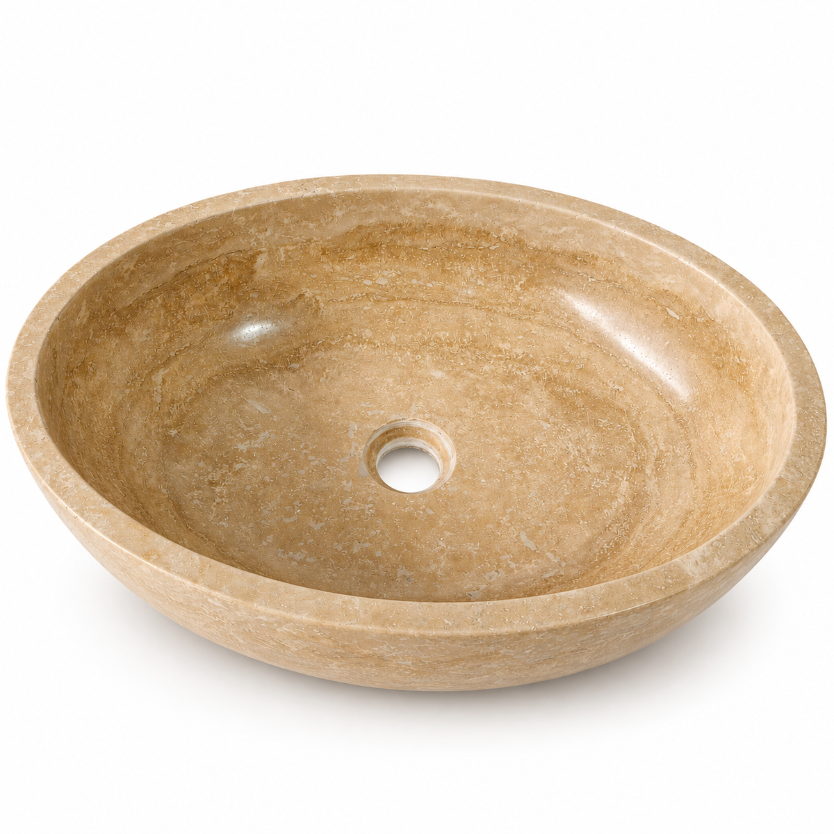 Siena Travertine Oval Vessel Sink