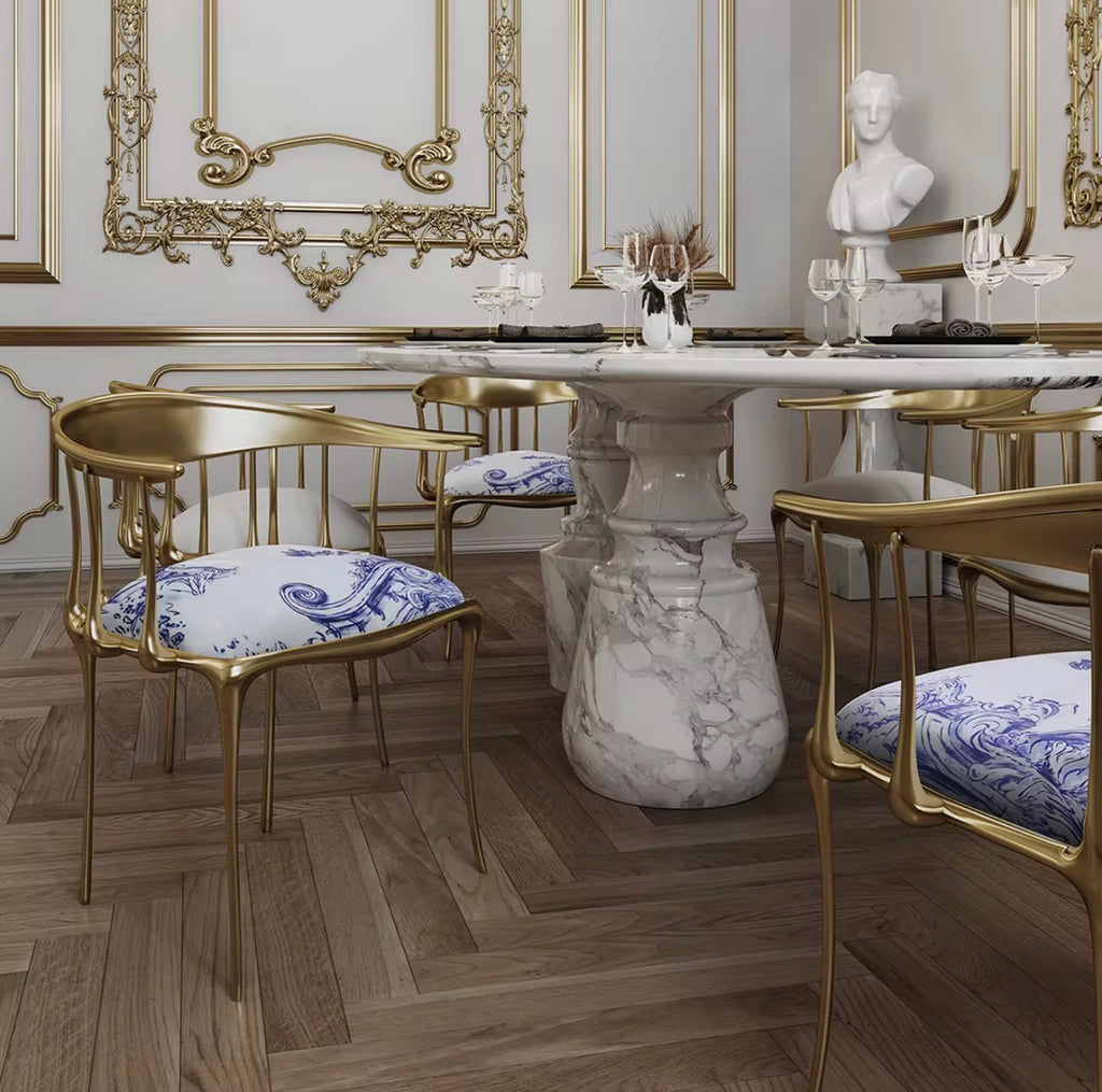 Casa Milano Sculptural Copper Dining Chairs — Set of 2