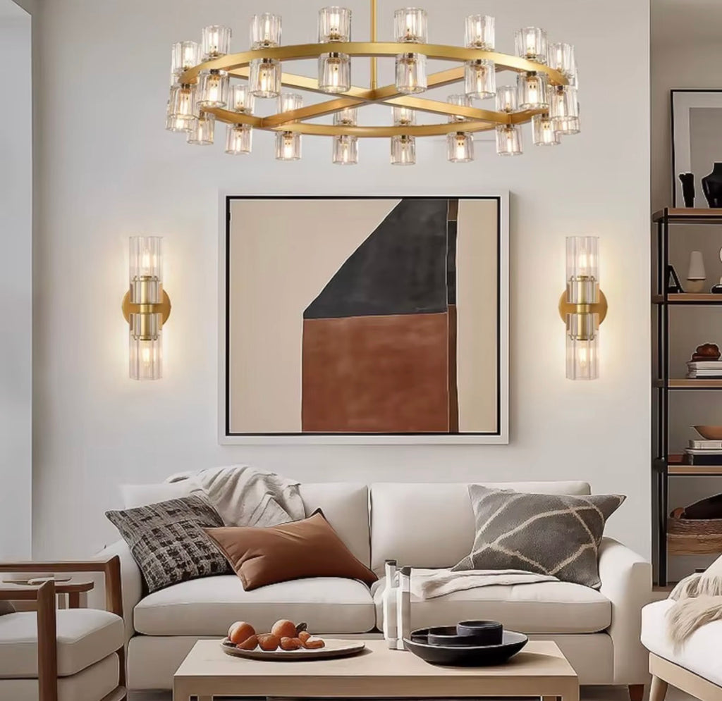 Marcello K9 Crystal Dual-Light Wall Sconce.