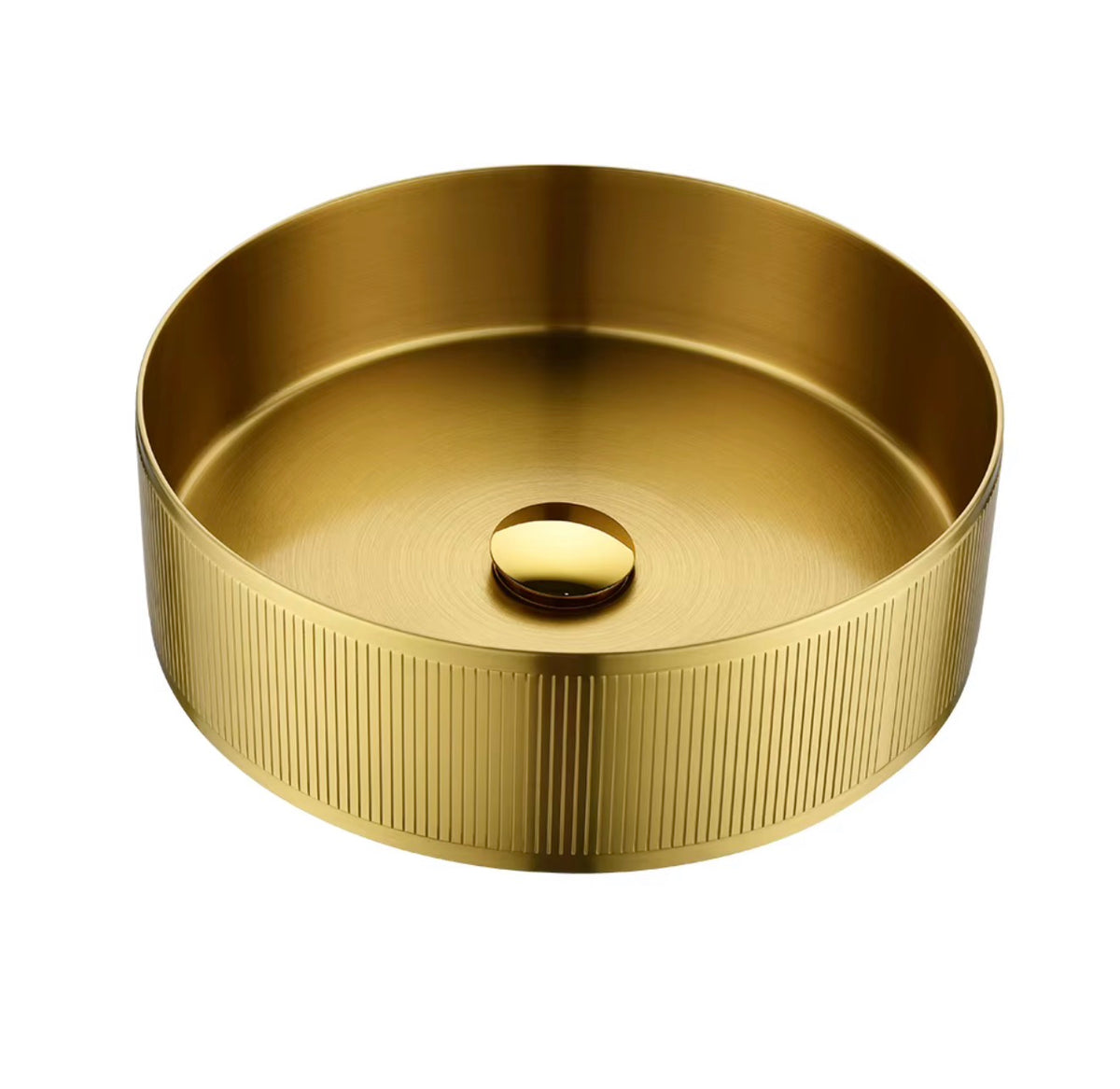 Alessandro Fluted Gold Stainless Steel Vessel Sink