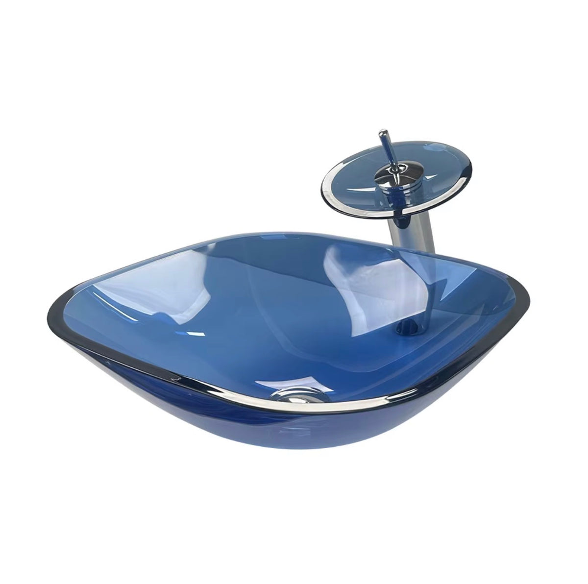 Adriana Sculptural Glass Vessel Sink Set