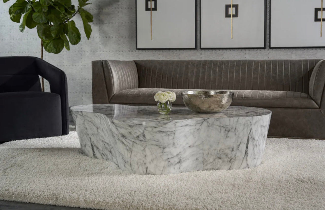 Casa Milano Ava Sculptural Marble-Look Indoor & Outdoor Coffee Table