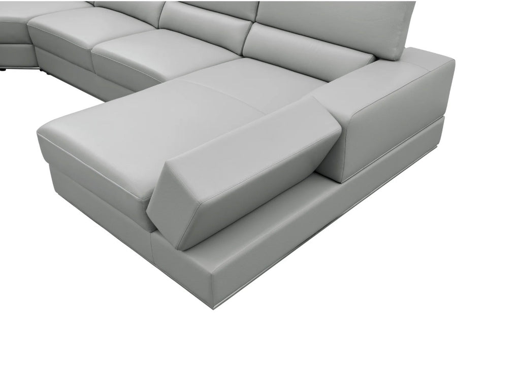 Casa Milano Nellio U-Shaped Italian Leather Match Sectional Sofa