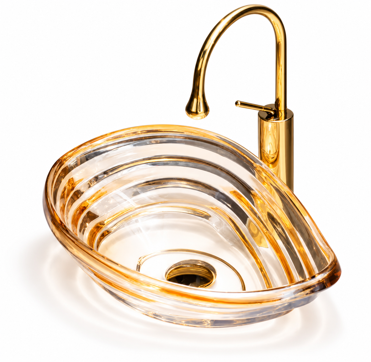GISELLE ART CRYSTAL GLASS VESSEL SINK