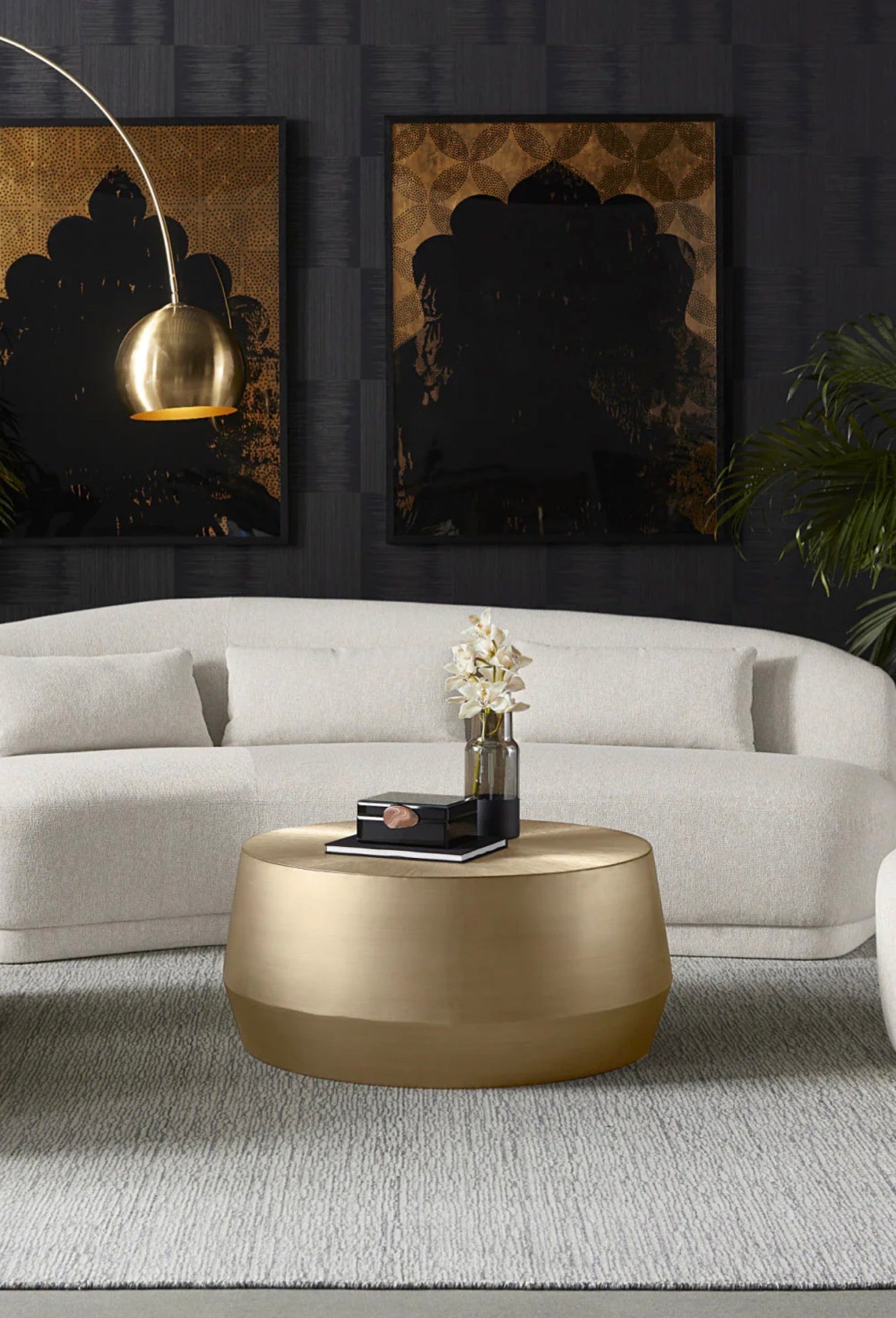 Casa Milano Splendido Etched Aluminum Coffee Table