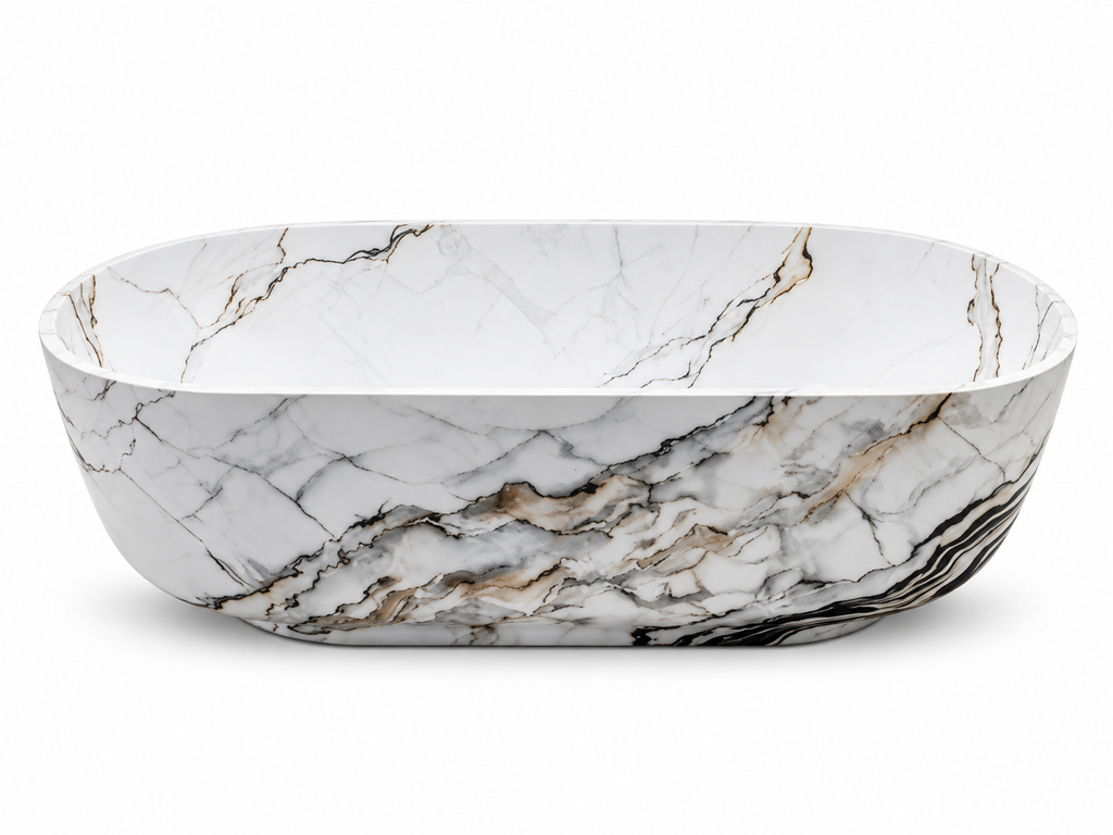 BELLISSIMA CALACATTA VEIN ARTIFICIAL STONE FREESTANDING BATHTUB