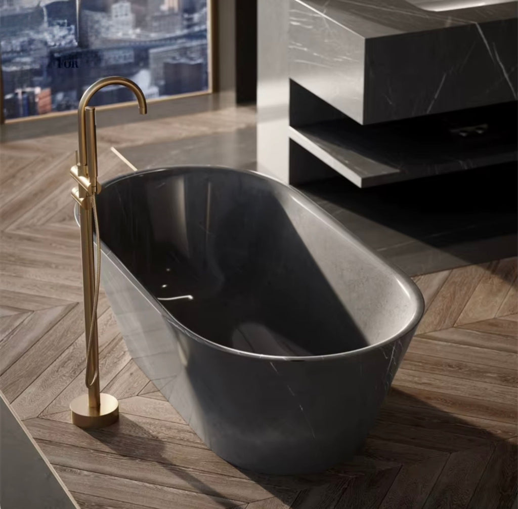 Ravello Grey Natural Marble Freestanding Bathtub