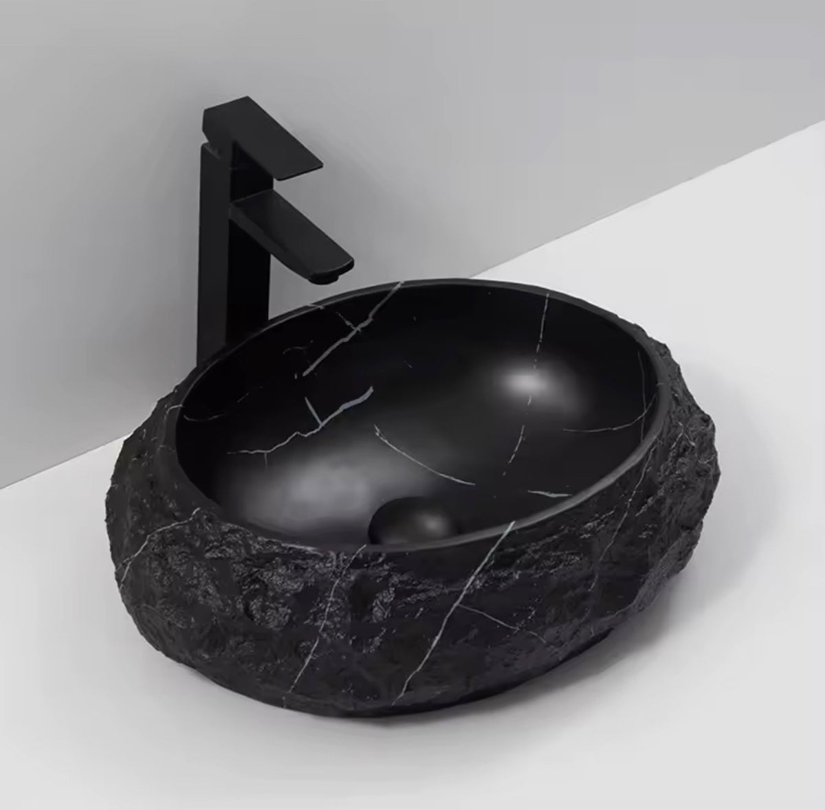 SERAFINA SCULPTURAL STONE RESIN VESSEL SINK