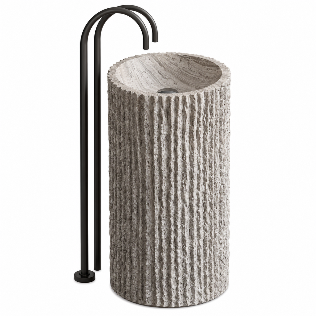 Ravello Sculpted Stone Pedestal Sink