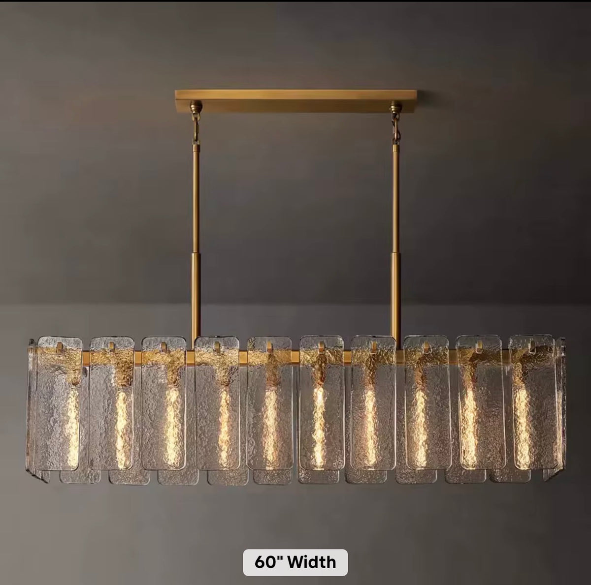 CALAMETTE MODERN GLASS LINEAR CHANDELIER 60”