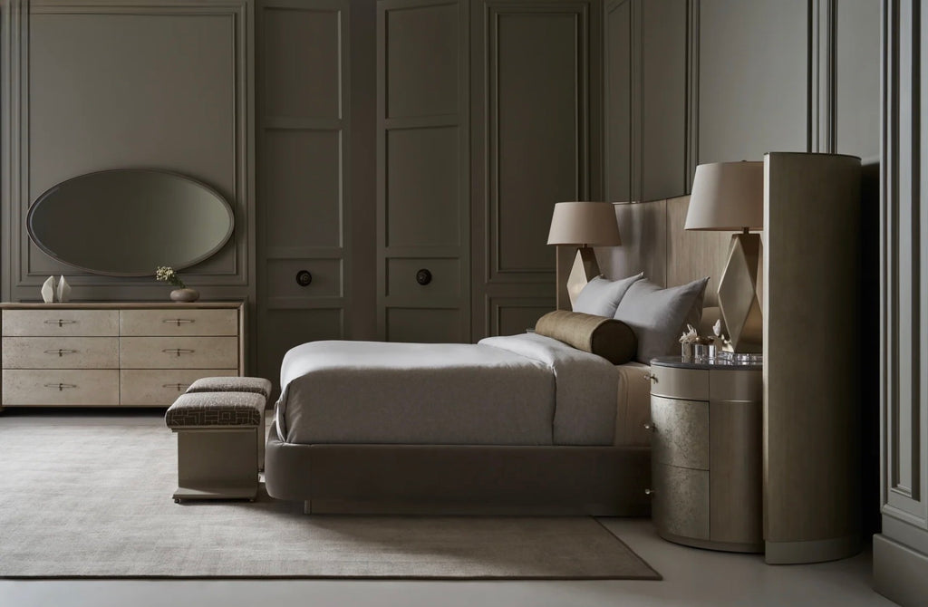 Caracole Hang Around Grey Armani Marble Nightstand