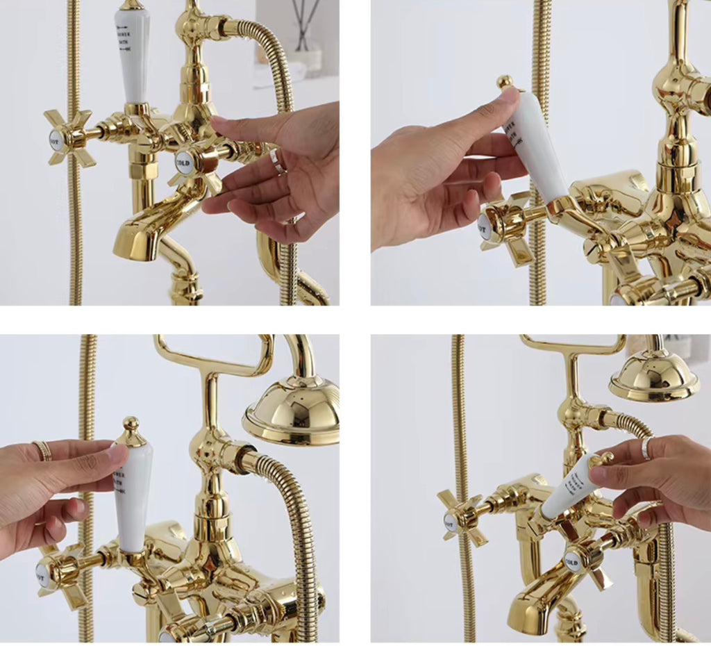 Montreux Floor Mounted Tub Filler with Hand Shower