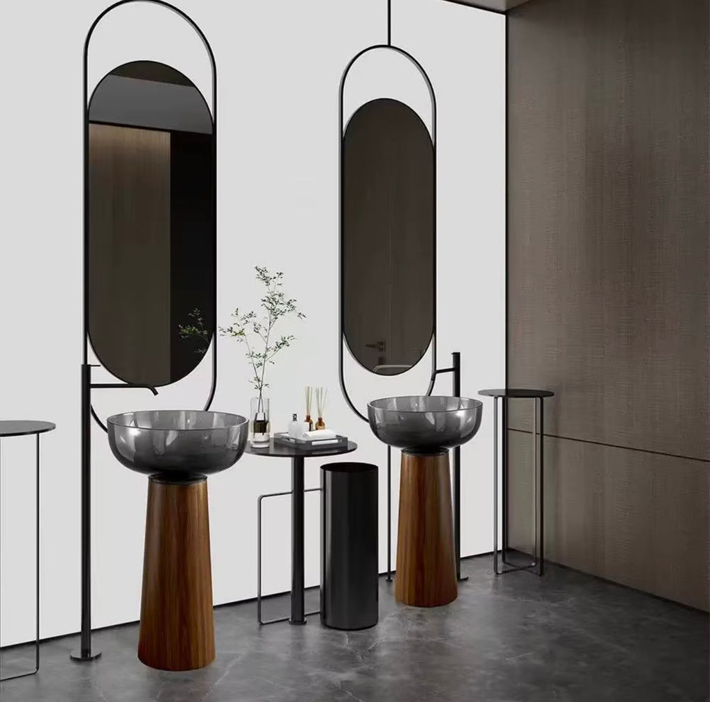 Ambra Transparent Resin Pedestal Sink