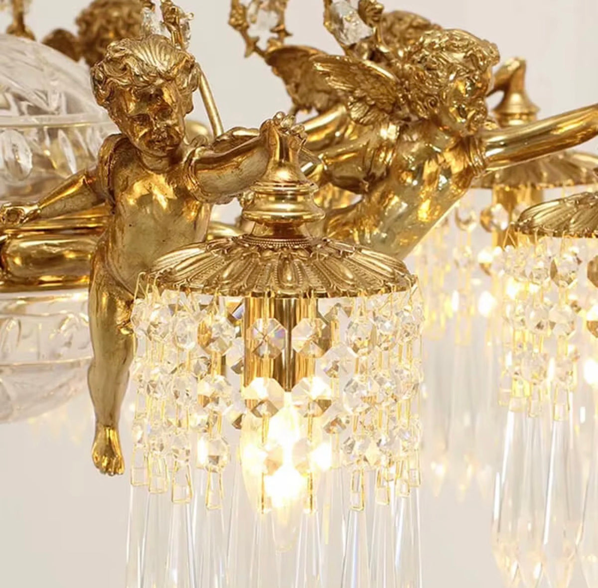 Angelique Sculptural Brass & Crystal Chandelier