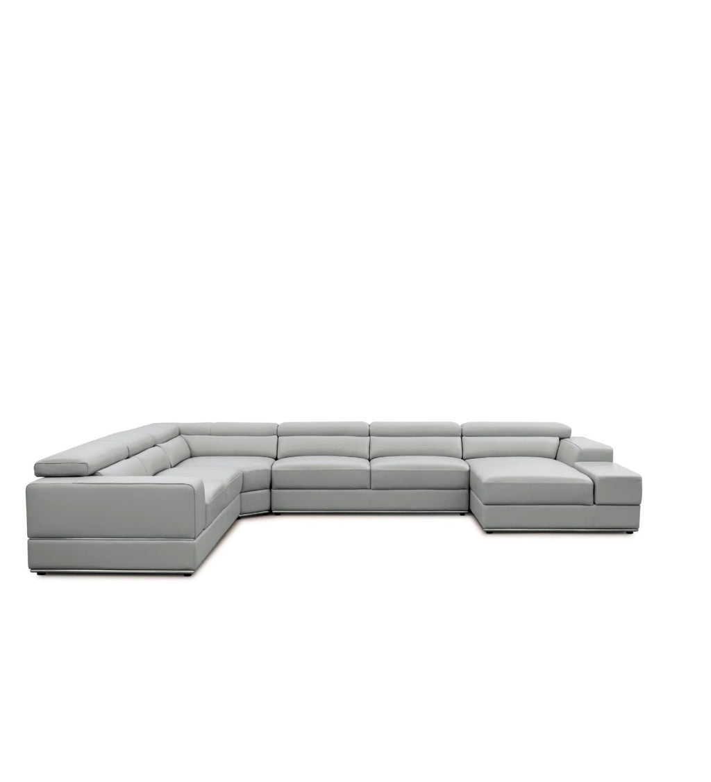 Casa Milano Nellio U-Shaped Italian Leather Match Sectional Sofa