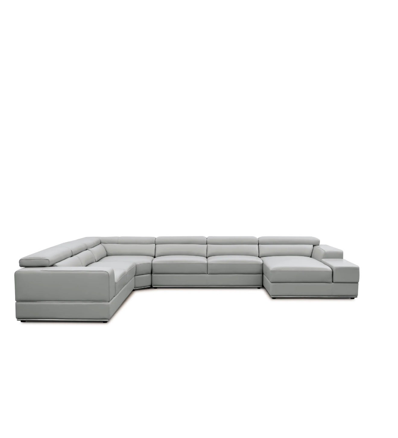 Casa Milano Nellio U-Shaped Italian Leather Match Sectional Sofa