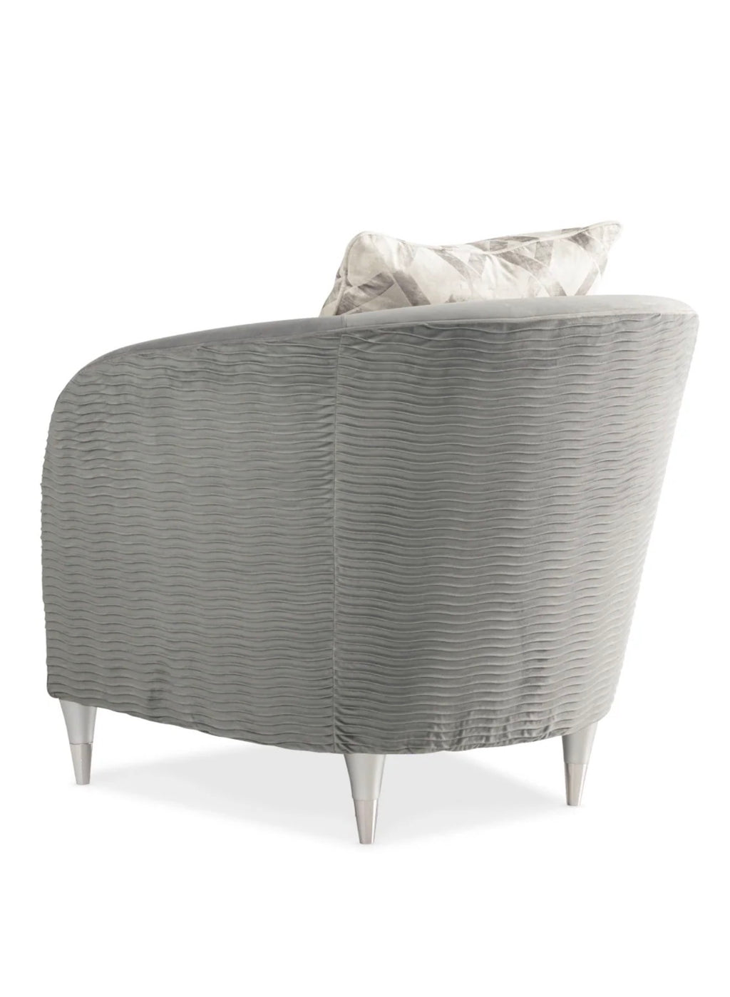 Casa Milano – Gray Barrel Lounge Chair | Caracole Farrah