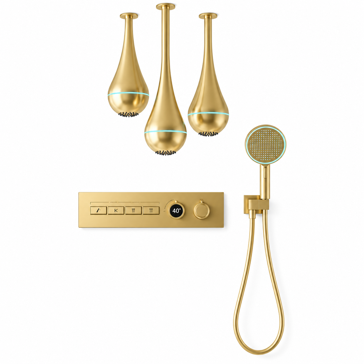 BELLINI 4-FUNCTION LED WATER-DROPLET SHOWER SYSTEM