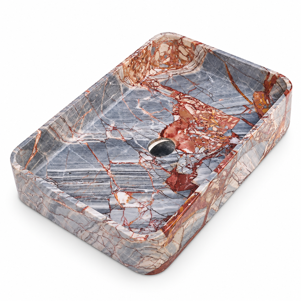 Verona Rectangular Marble Vessel Sink