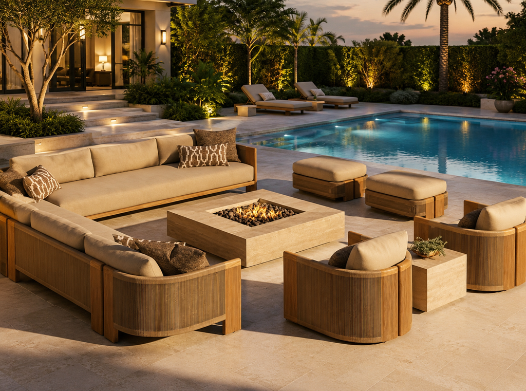 Portofino Luxury Teak Outdoor Lounge Chair by Casa Milano