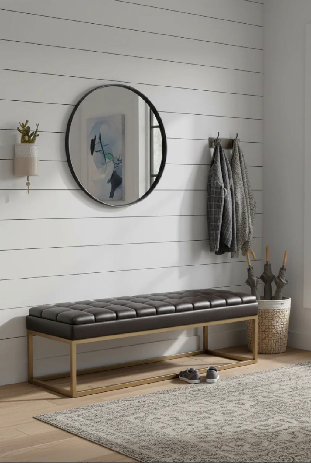 Casa Milano – Brown Vegan Leather Dining Bench