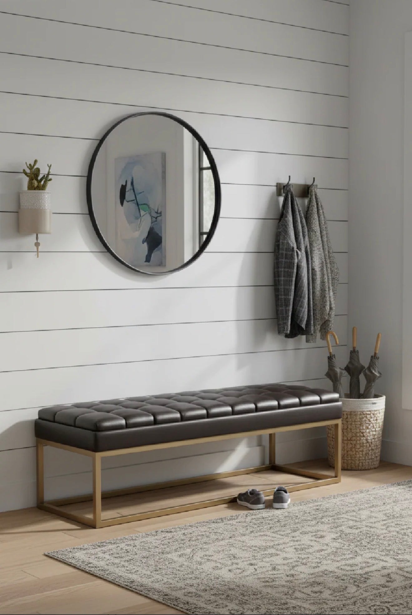 Casa Milano – Brown Vegan Leather Dining Bench