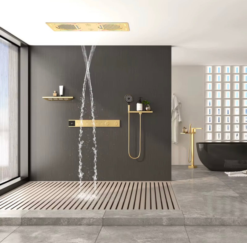 LUCIANO 6-FUNCTION THERMOSTATIC DUAL RAIN SHOWER SYSTEM