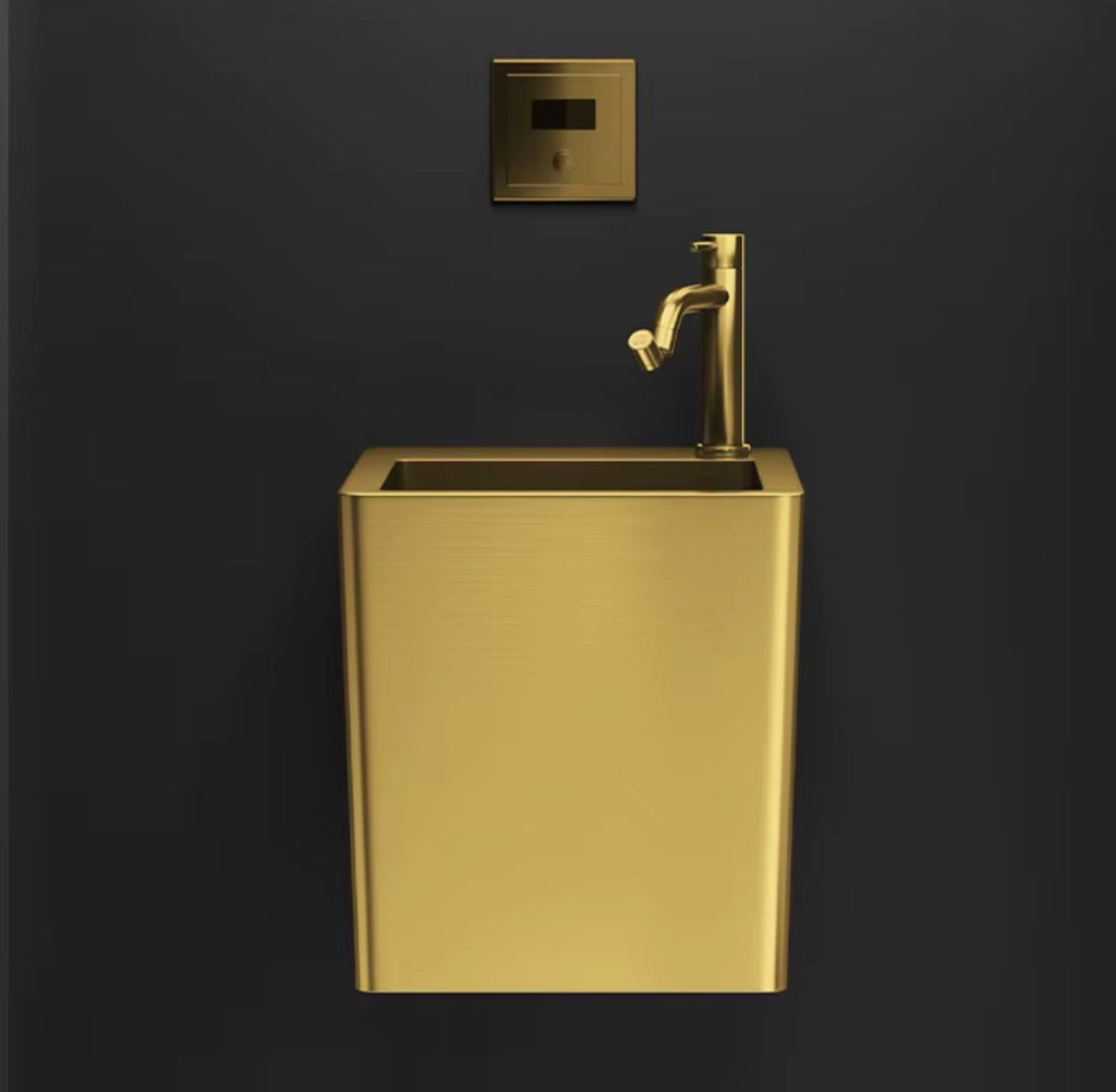 MILANO BRUSHED STAINLESS STEEL WALL-MOUNTED SINK