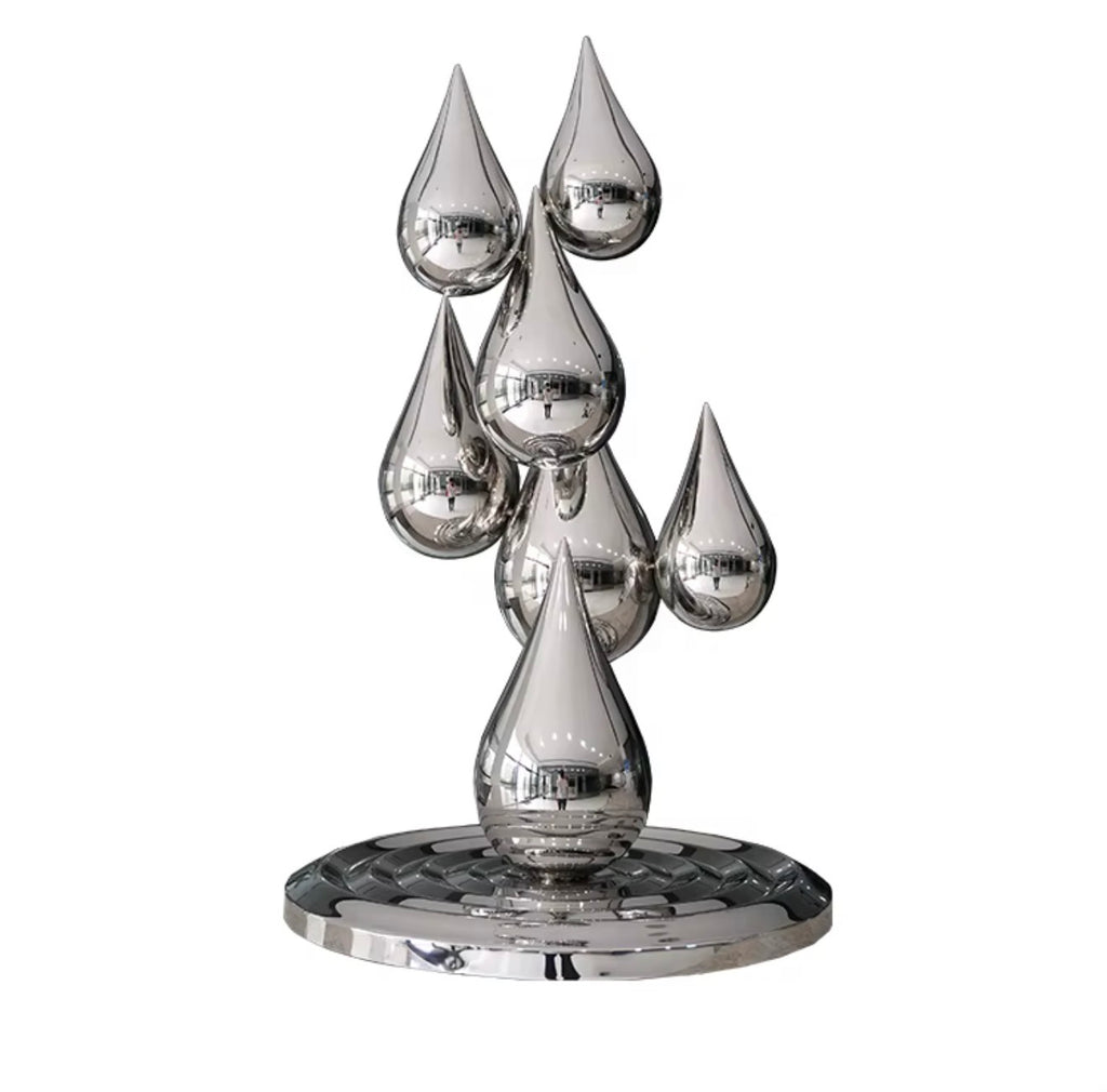 Serena Mirror Polished Stainless Steel Water Drop Sculpture