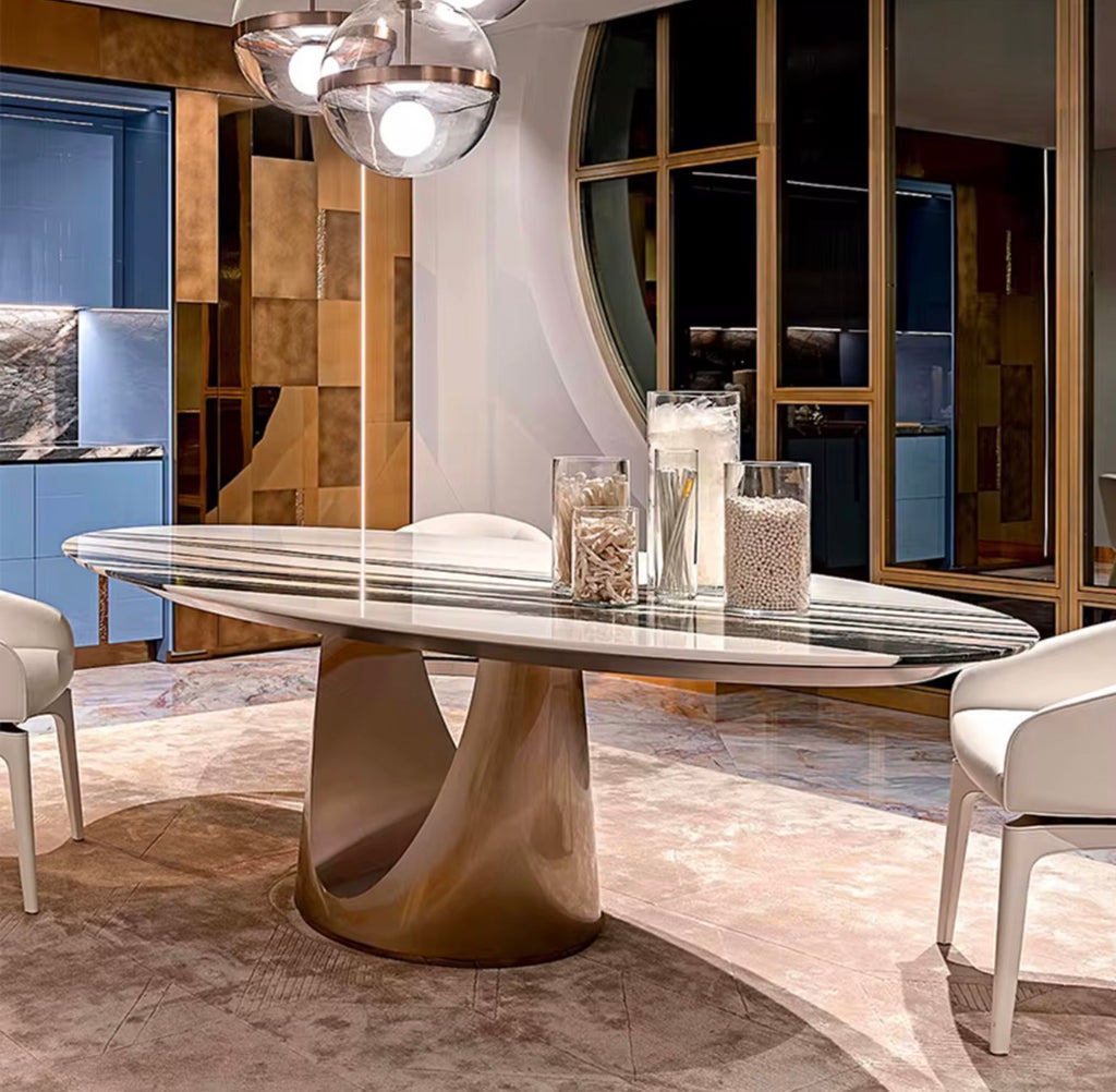 Casa Milano Vetra Marble Oval Dining Table