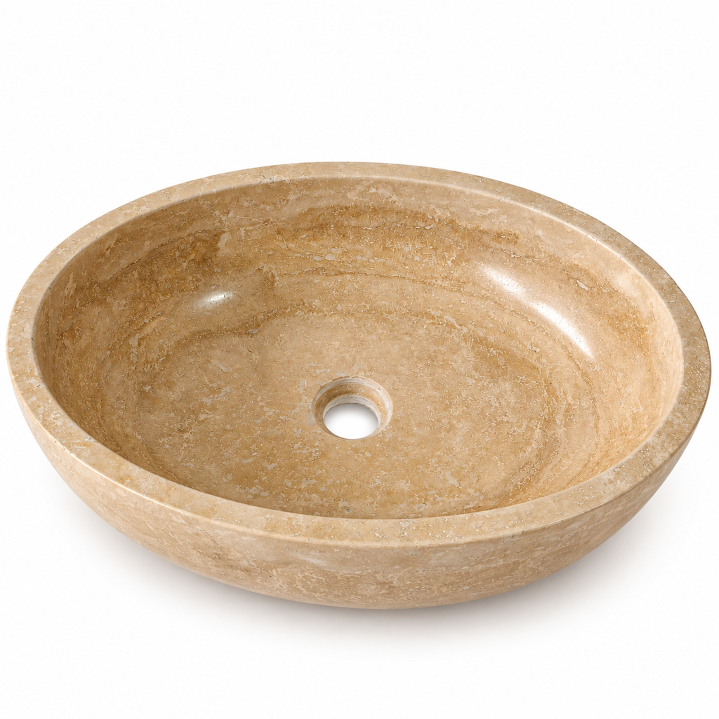 Siena Travertine Oval Vessel Sink
