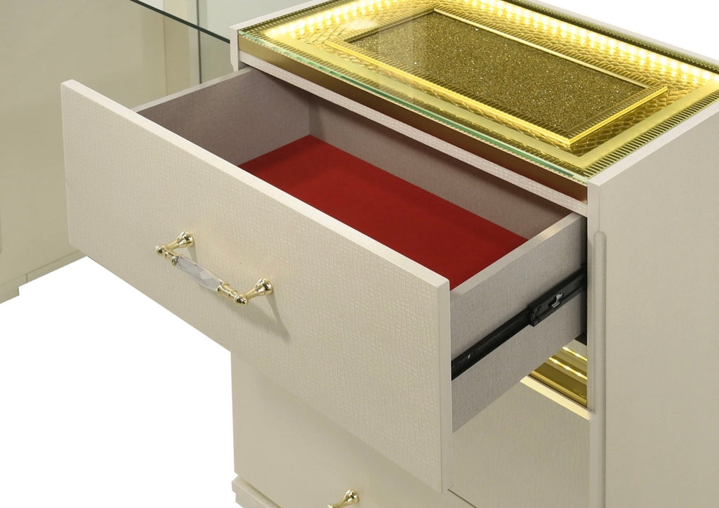 Casa Milano Brillia Luxe Vanity Set with LED Mirror & Stool