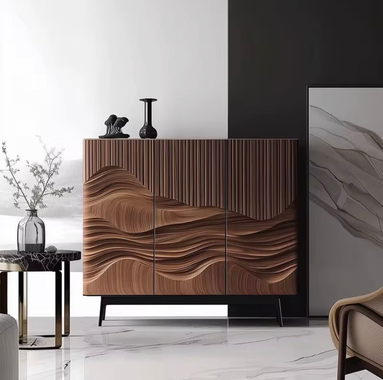 Casa Milano Sculpted Wave Sideboard