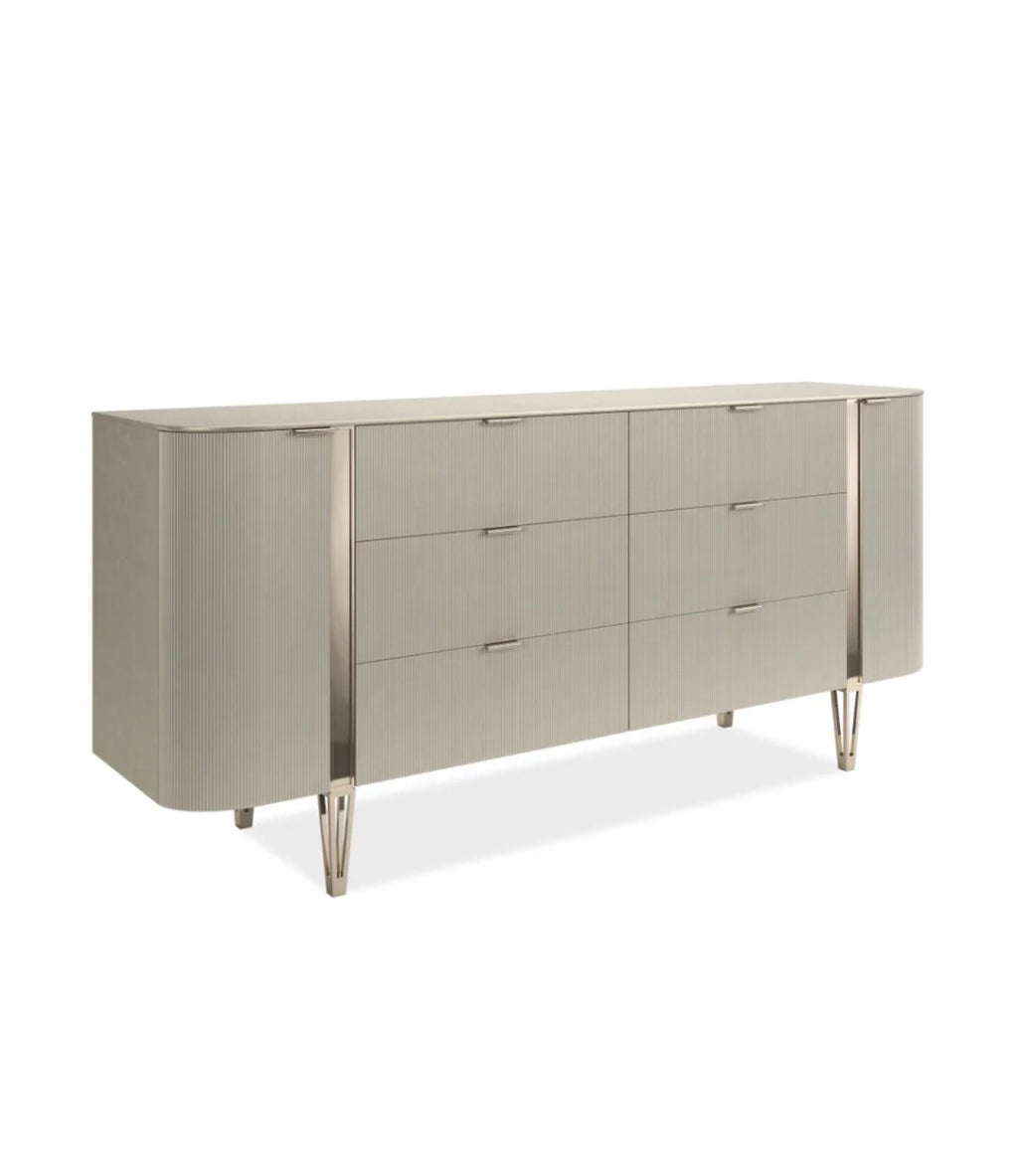 Casa Milano Amore Fluted Luxury 6-Drawer Dresser